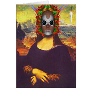 Cartão Cyborg Mona Lisa