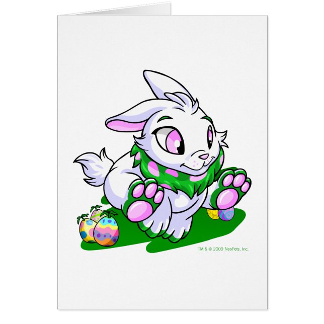 Cartão Cybunny verde que compete através dos neggs (Frente)