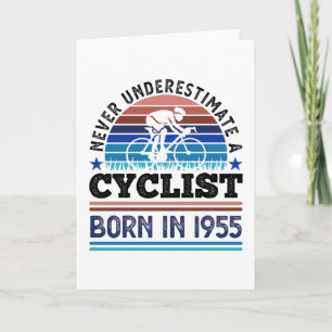 Cartão Cyclist born in 1955 70th Birthday Gifts Cycling
