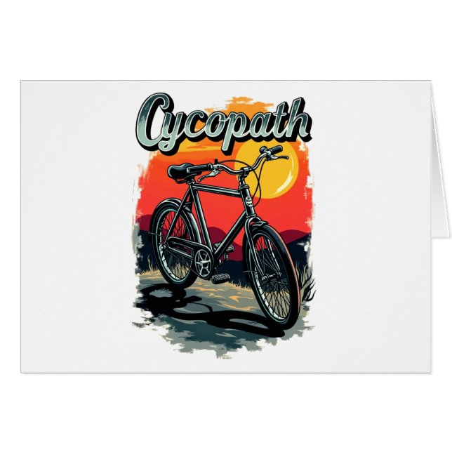 Cartão Cycopath: Sunset Bike Design (Frente horizontal)