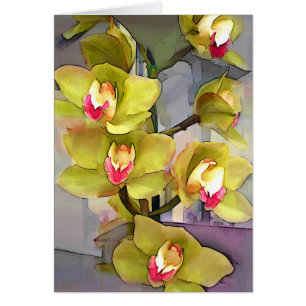 Cartão Cymbidiums Chartreuse