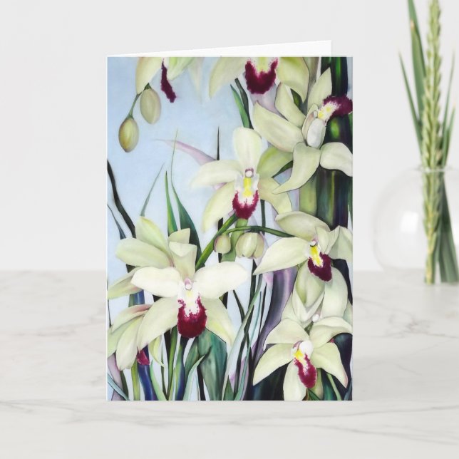 Cartão Cymbidiums Greeting Card with envelope (Frente)