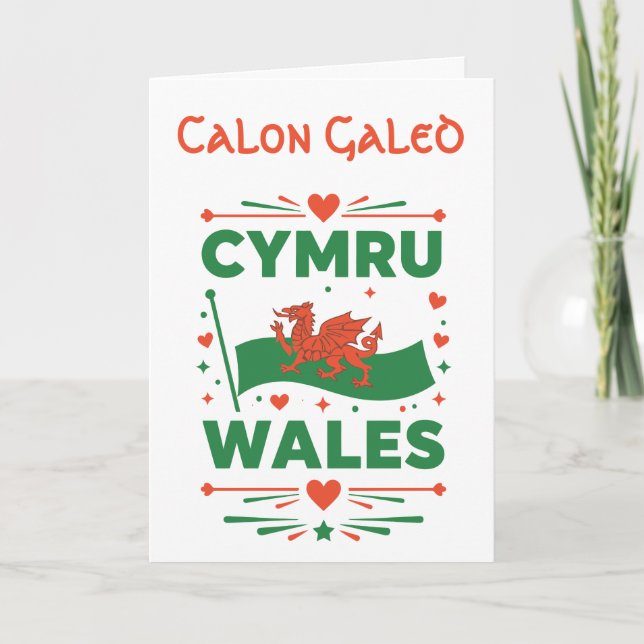 Cartão Cymru Red Dragon Wales (Frente)