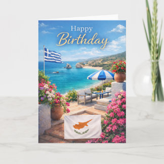 Cartão Cyprus Birthday Card – Mediterranean Design