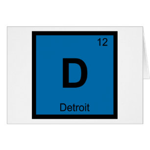 Cartão D - Detroit Michigan Química Tabela Periódica