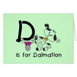 Cartão D é para t-shirt e presentes de Dalmation