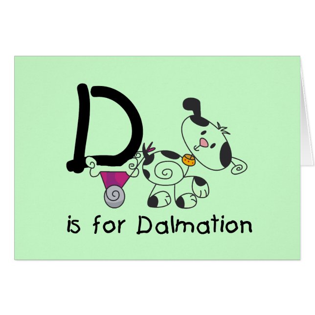 Cartão D é para t-shirt e presentes de Dalmation (Frente Horizontal)