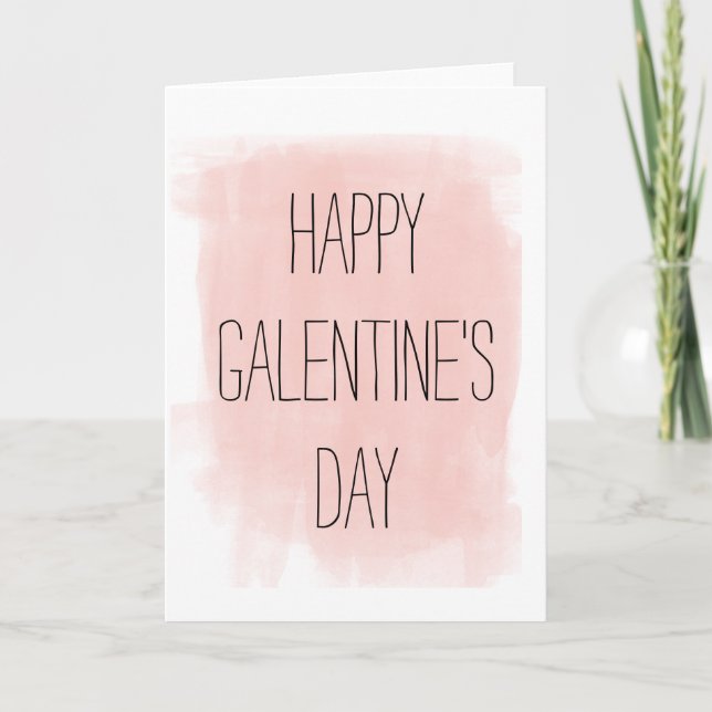 Cartão da aguarela do dia de Galentine (Frente)