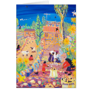 Cartão da arte: Colheita da família, Isla Taquile,