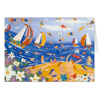 Cartão da arte: Deleites Beachy. Sunbathers e