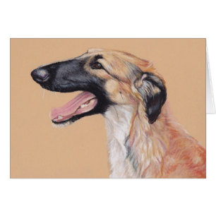 Cartão da arte do cão do Wolfhound do russo do