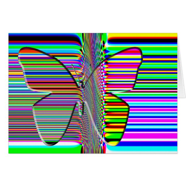 Cartão da ARTE OP da borboleta (Frente Horizontal)