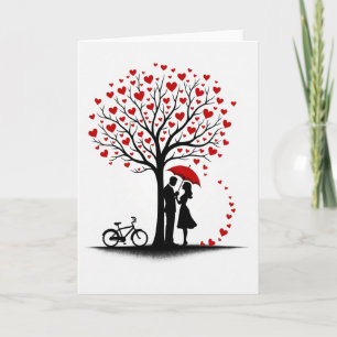 Cartão da Árvore do Amor no Dia dos Namorados
