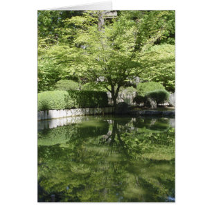 Cartão da árvore e da lagoa
