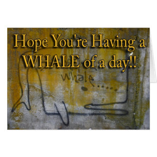 cartão da baleia dos grafites do líquene