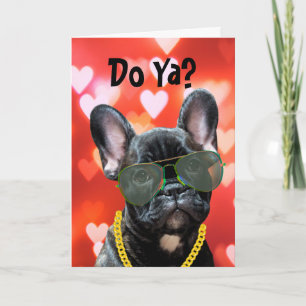 Cartão Dá? Beijo francês? Cachorro de valentine vibrando