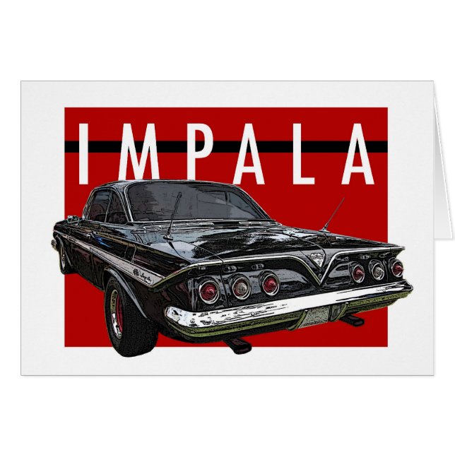 Cartão Da bolha preta do Impala de 1961 opinião traseira (Frente horizontal)