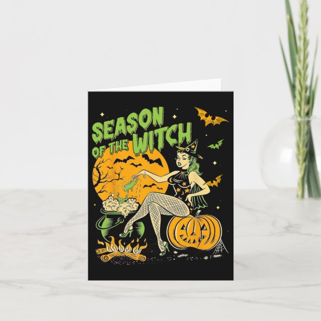 Cartão Da Bruxa Halloween Samhain (Frente)