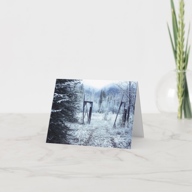 cartão da cerca do inverno (Frente)