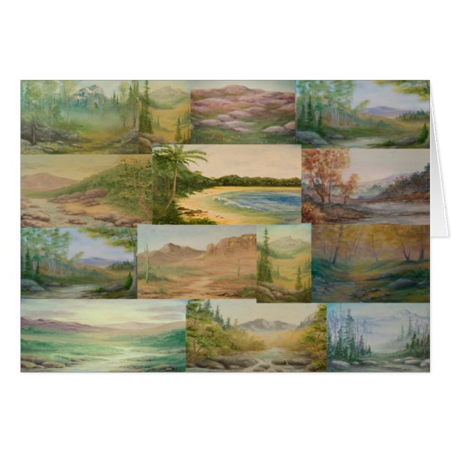 Cartão da colagem da paisagem (Frente Horizontal)