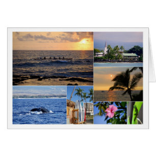 Cartão da colagem de Kailua Kona Havaí