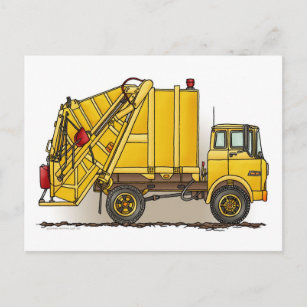 Cartão da construção do caminhão de lixo 2