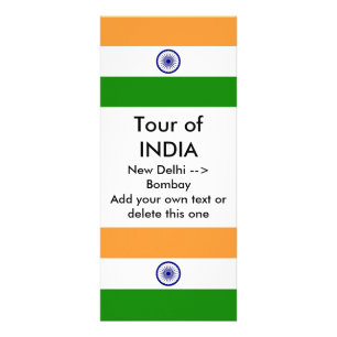 Cartão da cremalheira com a bandeira de India