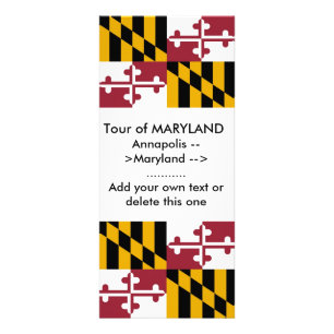 Cartão da cremalheira com a bandeira de Maryland,