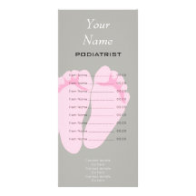 Cartão da cremalheira do Podiatrist ou do pedicuro