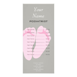 Cartão da cremalheira do Podiatrist ou do pedicuro