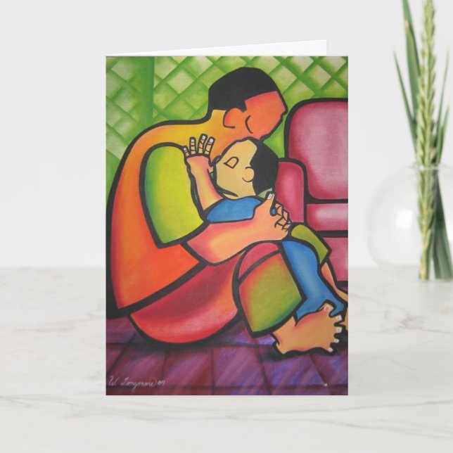 Cartão Da-Da, Pai, Pai, Meu Dia de os pais Filho (Frente)