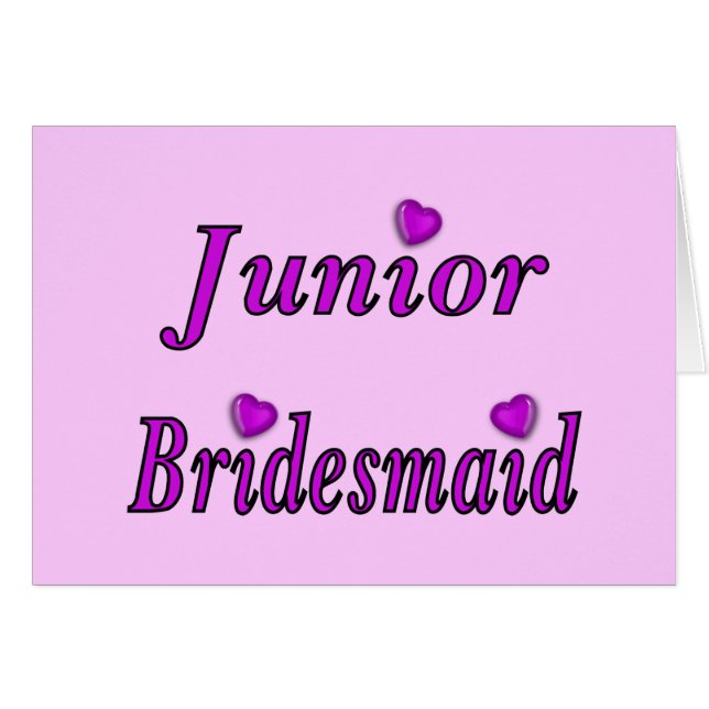 Cartão Da dama de honra amor júnior simplesmente (Frente horizontal)