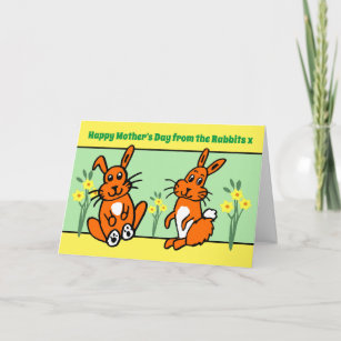 Cartão Da Dia de as mães dos coelhos