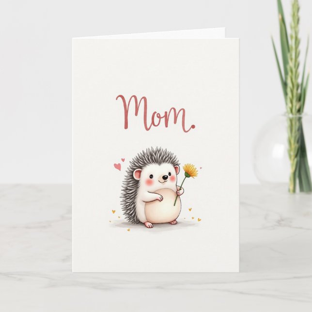 Cartão da Doce Mamãeouriço (Frente)