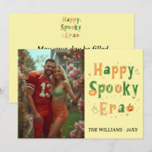 Cartão da era Assustadora Feliz, foto da família n