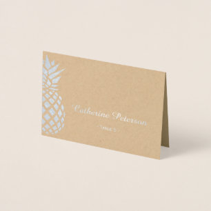 Cartão da escolta do cartão do lugar do abacaxi