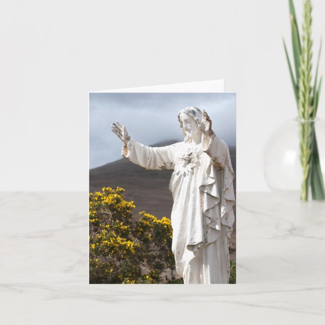 Cartão da estátua de Jesus em Ireland (Frente)