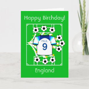 Cartão da Estrela do Futebol Inglaterra