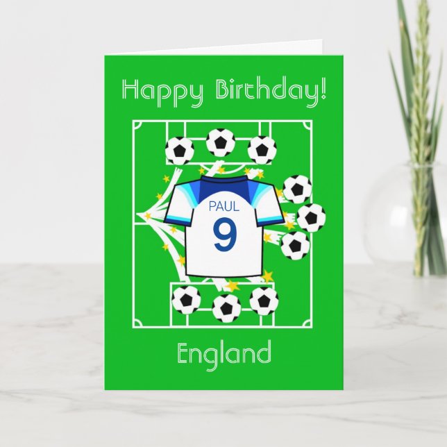 Cartão da Estrela do Futebol Inglaterra (Frente)