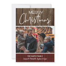 Cartão da Família de Fotos de Natal, Cartão de Nat