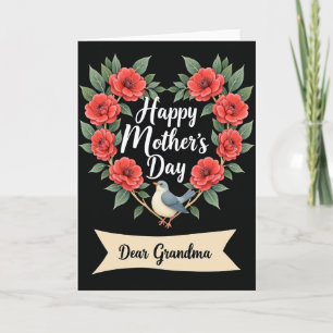 Cartão da Família Floral Chevron Bird