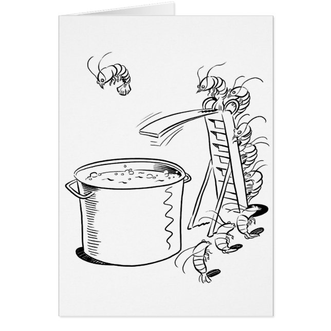 Cartão da fervura do camarão (Frente)