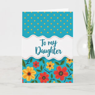 Cartão da Filha Floral Turquesa