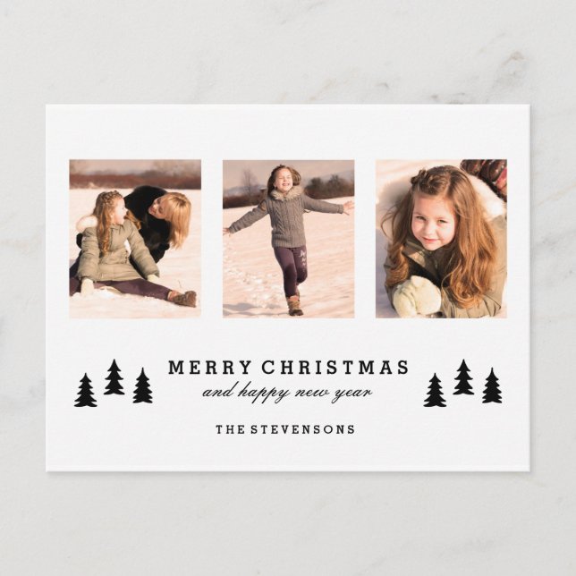 CARTÃO DA FOTO DO FELIZ NATAL DA ÁRVORE DO XMAS (Frente)