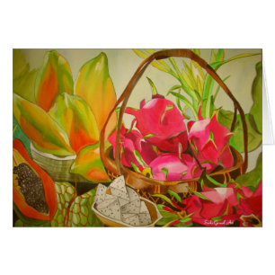 Cartão Da fruta tropical da aguarela pintura da arte da