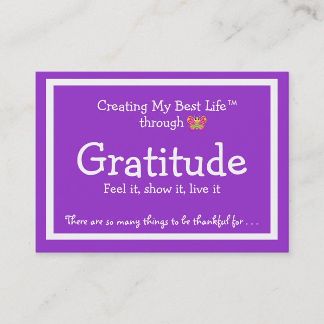 Cartão da gratitude com borboleta bonito (Frente)