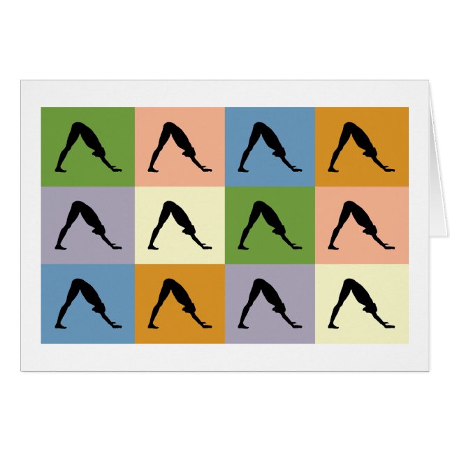 Cartão Da ioga enfrentar para baixo - o cão (Frente Horizontal)