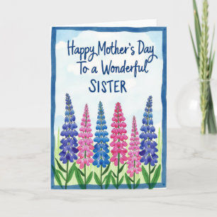 Cartão da Irmã Feliz Listrada das Mães