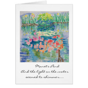 Cartão da lagoa de Monet--Aguarela por Susan Meye
