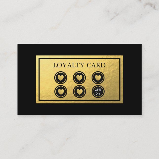 Cartão da lealdade da folha Dourado (Frente)